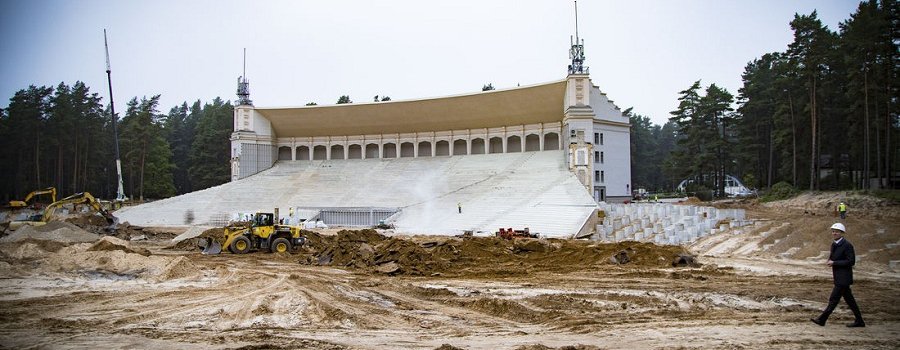 Četros mēnešos paveikti 40% no Mežaparka Lielās estrādes pārbūves darbiem